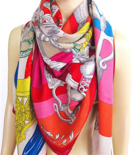 cashmere wool silk hermes shawl yellow|Hermes cashmere and silk scarf.